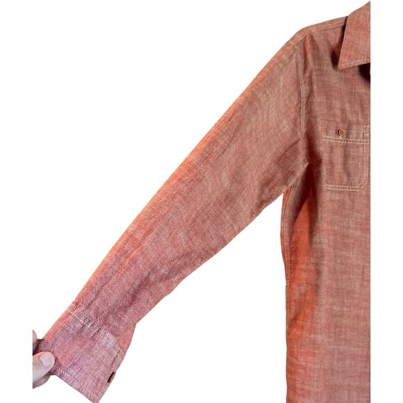 Weatherproof Vintage Men's Shirt SZ L Button Down Variegated Red Long Sleeve - Picture 5 of 9